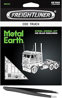 Fascinations Metal Earth Freightliner COE Truck 3D Metal Model Kit Bundle with Tweezers