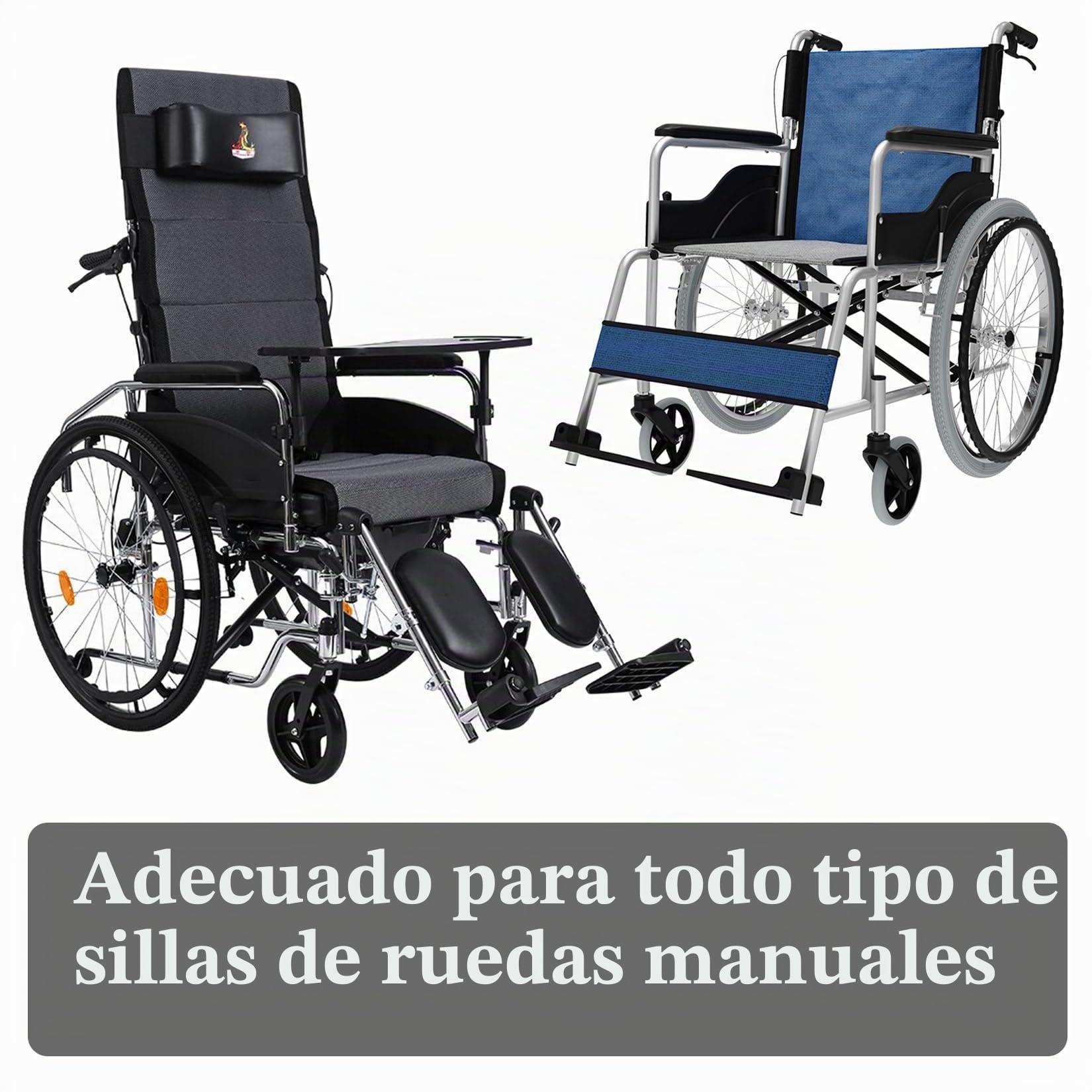 ESOYAWE Ruedas para Sillas De Ruedas 24 Pulgadas 2 Piezas, Antideslizante Poliuretano Ruedas Traseras para Silla De Ruedas, Aluminio Ligero Accesorios para Sillas De Ruedas Minusvalidos (Color : Blac