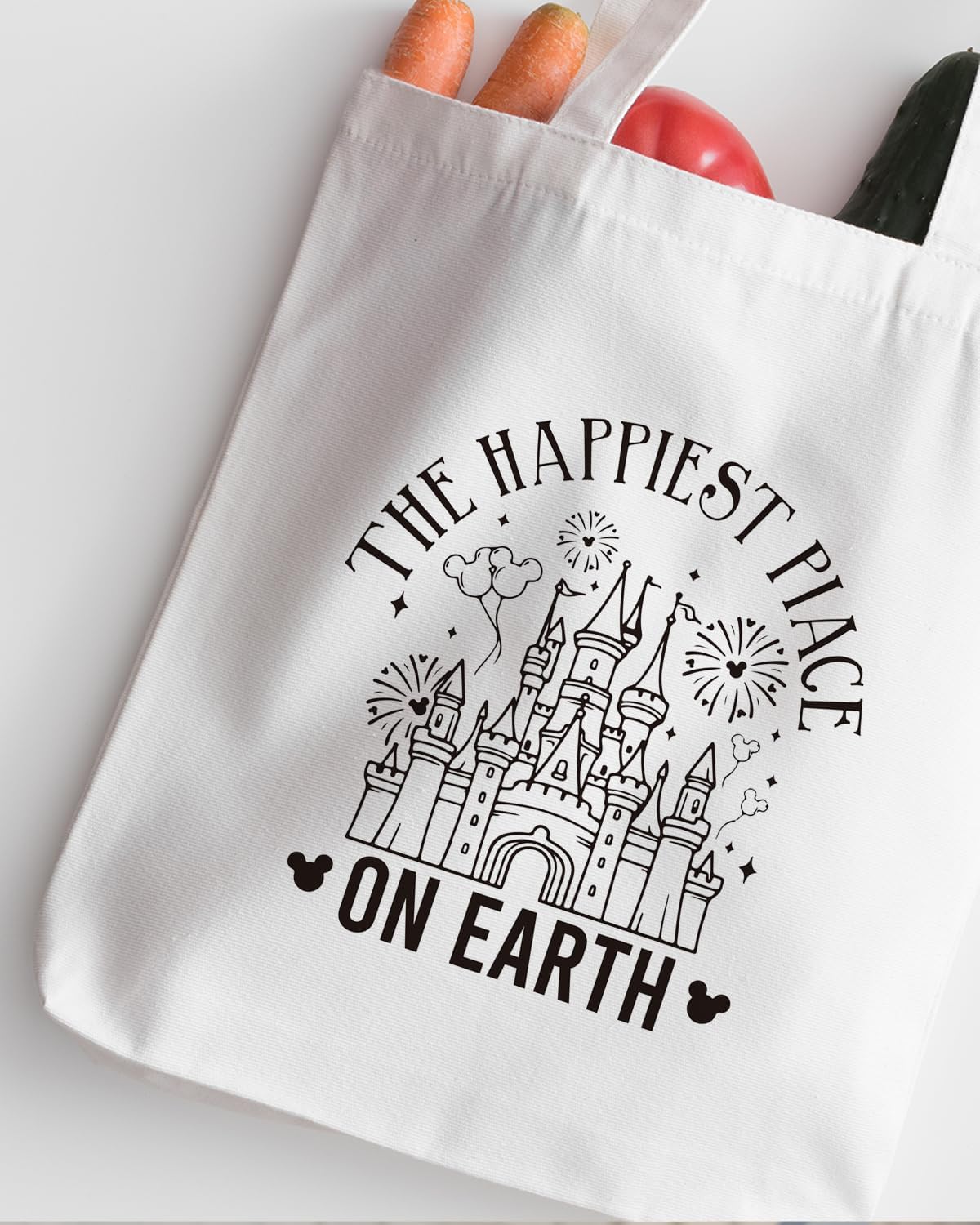 Two Sided Printing Reusable Grocery Bags, Shoulder Bags for Casual Vacation Shopping Work, Canvas Totes for Women - Image 2