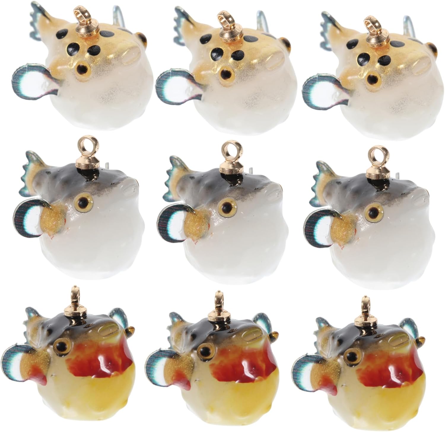 Small Resin Puffer Fish Charms 0.78 Inch Pendant for Jewelry Making Diy Necklace Bracelet Earrings Crafts Accessories