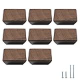 Evionlin 8 Pack Square Walnut Wood Cabinet Door Handles Small Cabinet Drawer Pulls Single-Hole Wardrobe Knobs Wooden Door