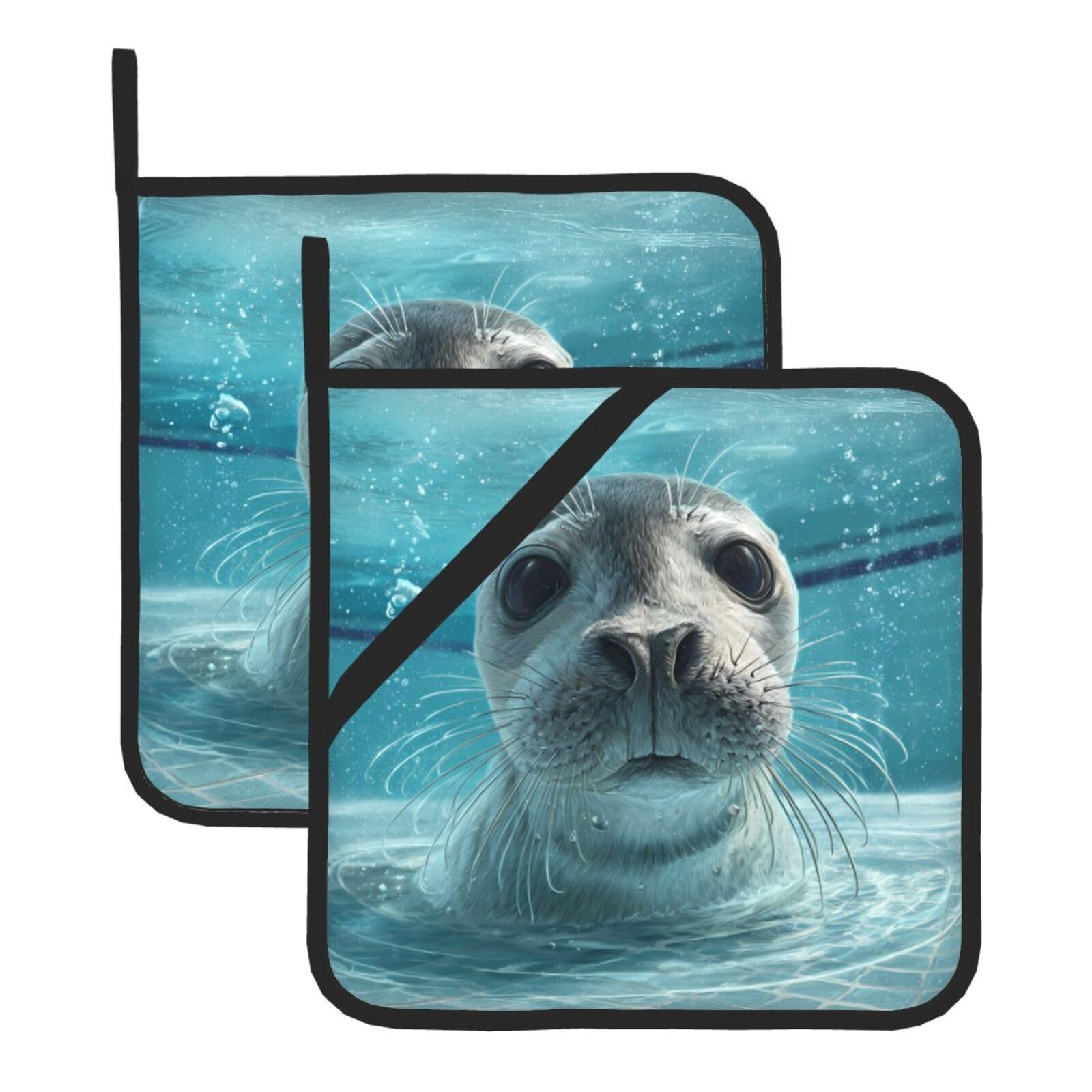 Square Heat-Insulating Pot mat WHJSSF Seals in The Pool Pattern Anti-scalding and Heat-Insulating for Kitchen Cleaning and Outdoor Barbecue