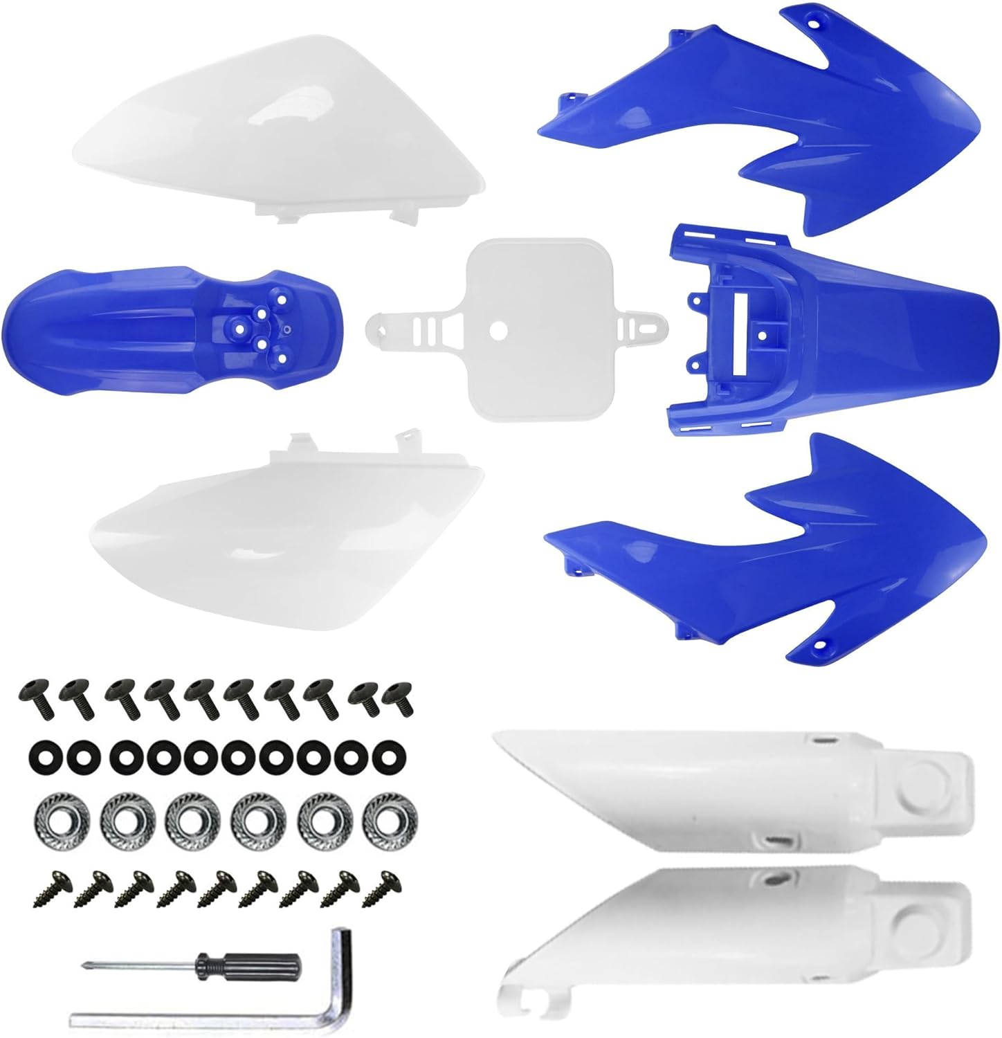 PRO BAT Plastic Fender Fairing Kit For CRF50 XR50 CRF XR 50 SDG SSR 70cc 110cc 125cc Pro Pit Dirt Bike Taotao Coolster Roketa White&Blue Kit
