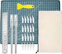Chedin 26 részes plotter kiegészítő készlet - Vinyl kivágó eszközök, skalp kések, spatula, vonalzó - DIY barkács szett tárolótáskával 1