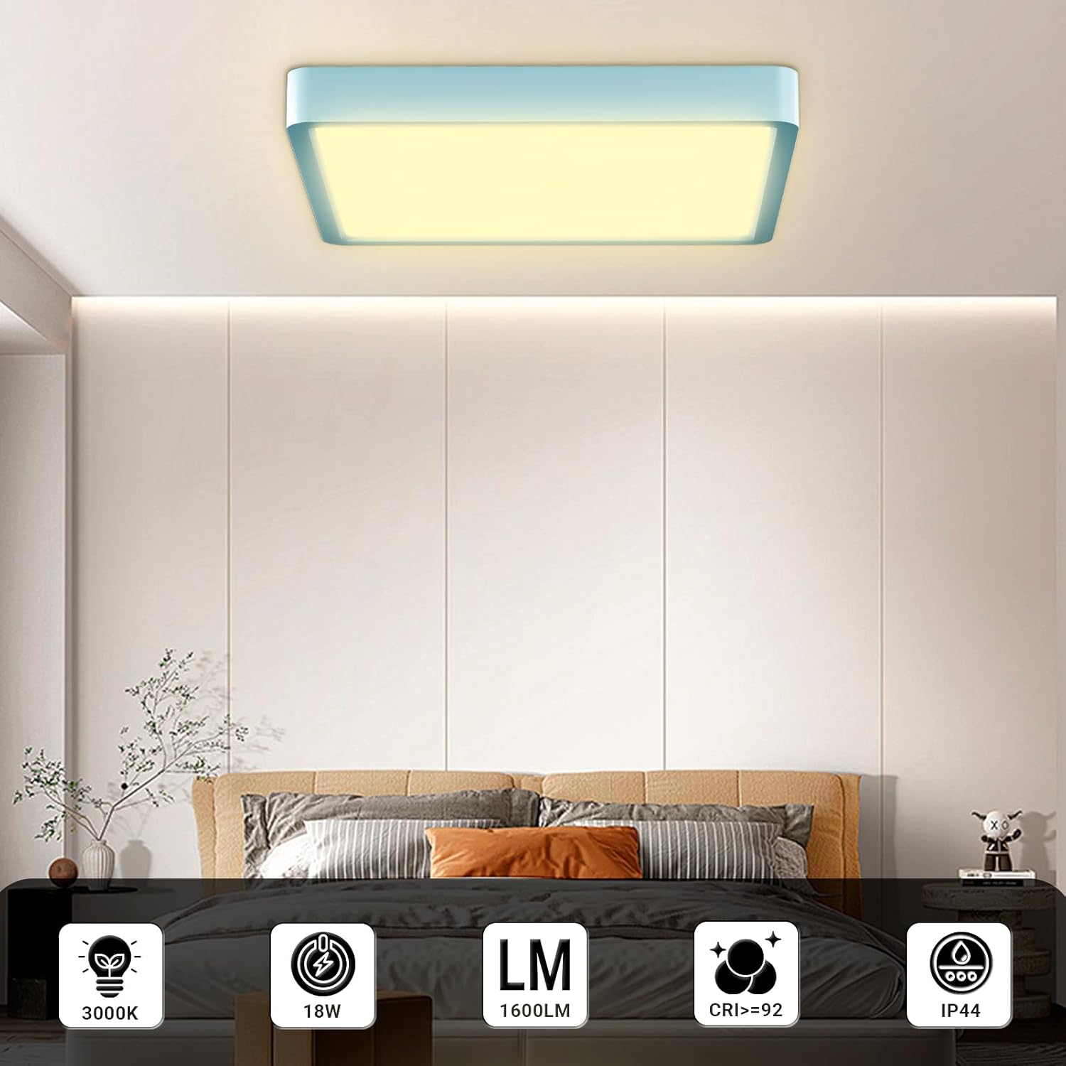 LQWELL LED Ceiling Light in a bedroom setting