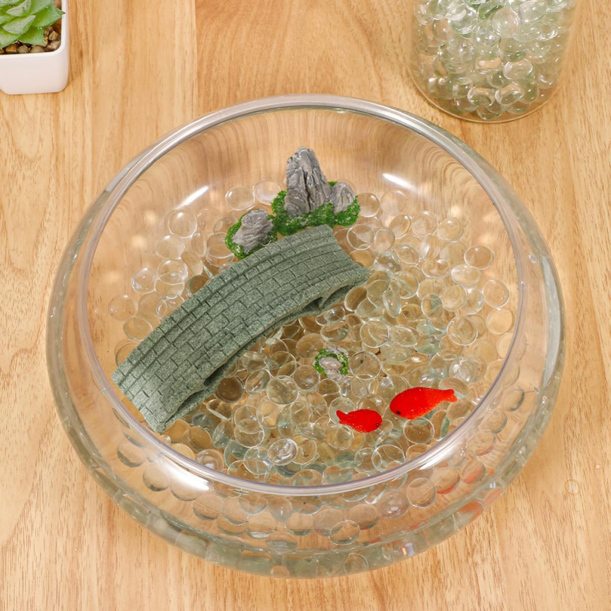 Flat Glass Beads Polished Surface 200pcs and Unique Design for Vase Fillers and Aquarium Stones for Indoor Gardening, Fish Tank Crafts, and Decorative Uses