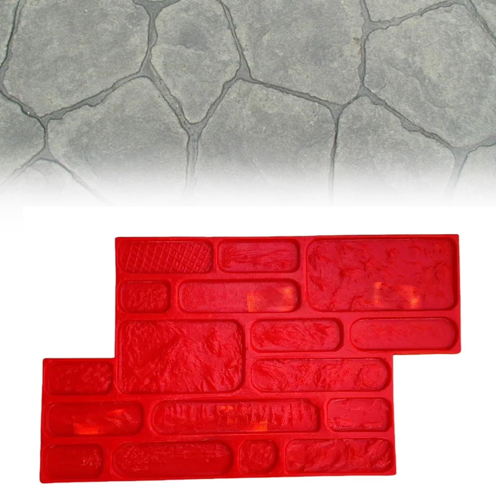 YSFHYAN Irregular Flagstone Texture Tools for Cement Path Molds,Natural Stone Pattern Rubber Texture Mold,Reusable Concrete Paving Mold,60 * 35cm,Five, for Roads and Gardens(Color:B)