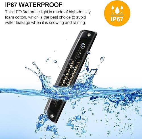 Miniatura 6 de Tercera tercera luz de freno LED de repuesto para Ram 1500 (1994-1997, 1999-2001), Ram 25003500 (1994-1997, 1999-2002) lente ahumada de lámpara de