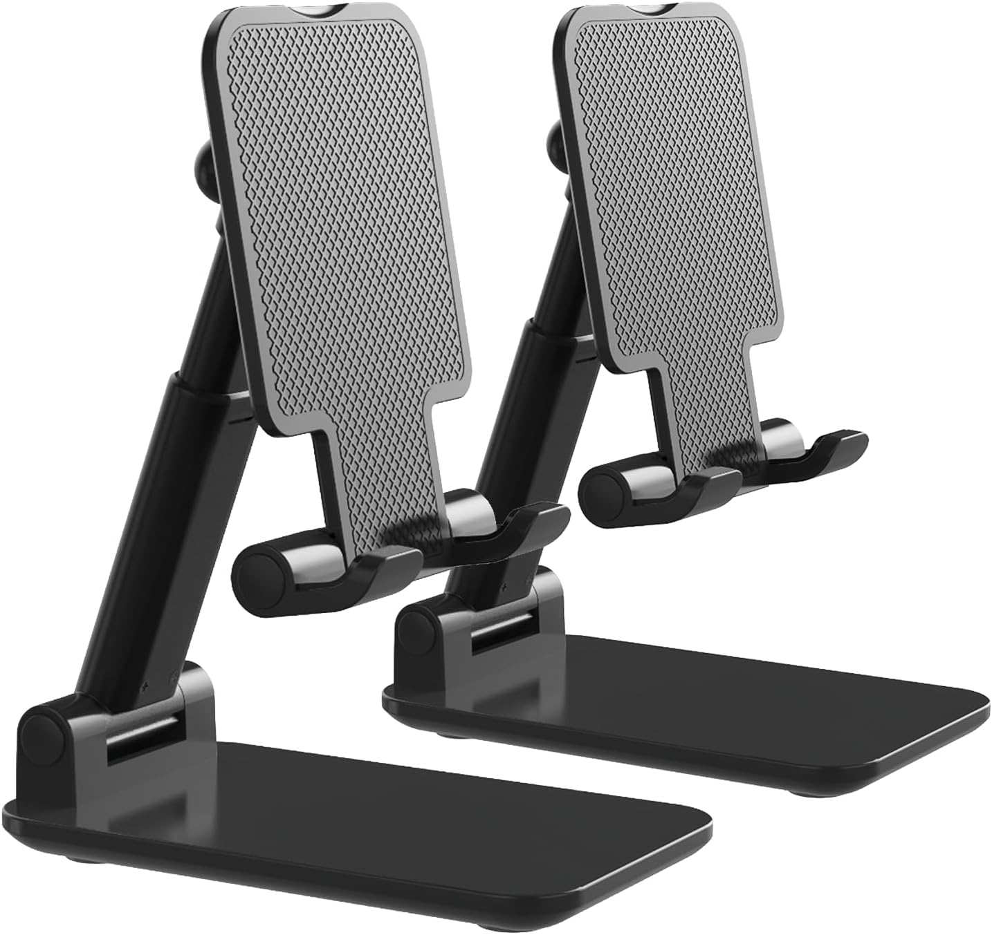 Phone Stand for Desk, Cell Phone Holder Cute Smart Cellphone Stand Foldable Stands Compatible with Under 8" Devices, Office Accessories, Deep Black
