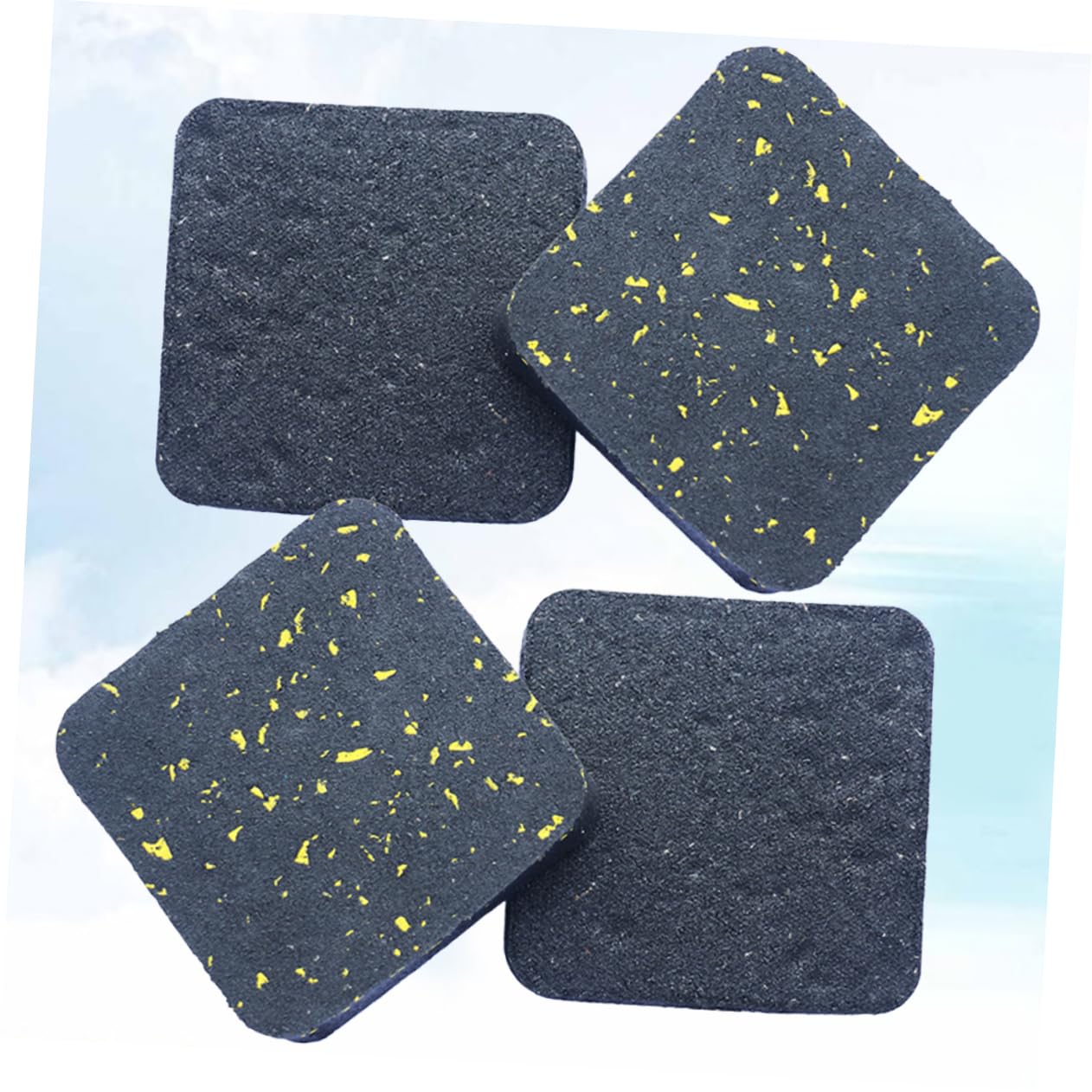 PRETYZOOM 4 Pcs Anti Vibration Mat Treadmill Cushion Equipment Machine Vibration Mat Pads Furniture Pad Protector Gym Anti Vibration Pad Yellow