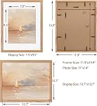 11x14 Picture Frame, Solid Oak Wood Picture Frames, 11 x 14 Wooden Photo Frame for Wall Decor, Tempered Glass, 11x14 Frame Matted to 8x10