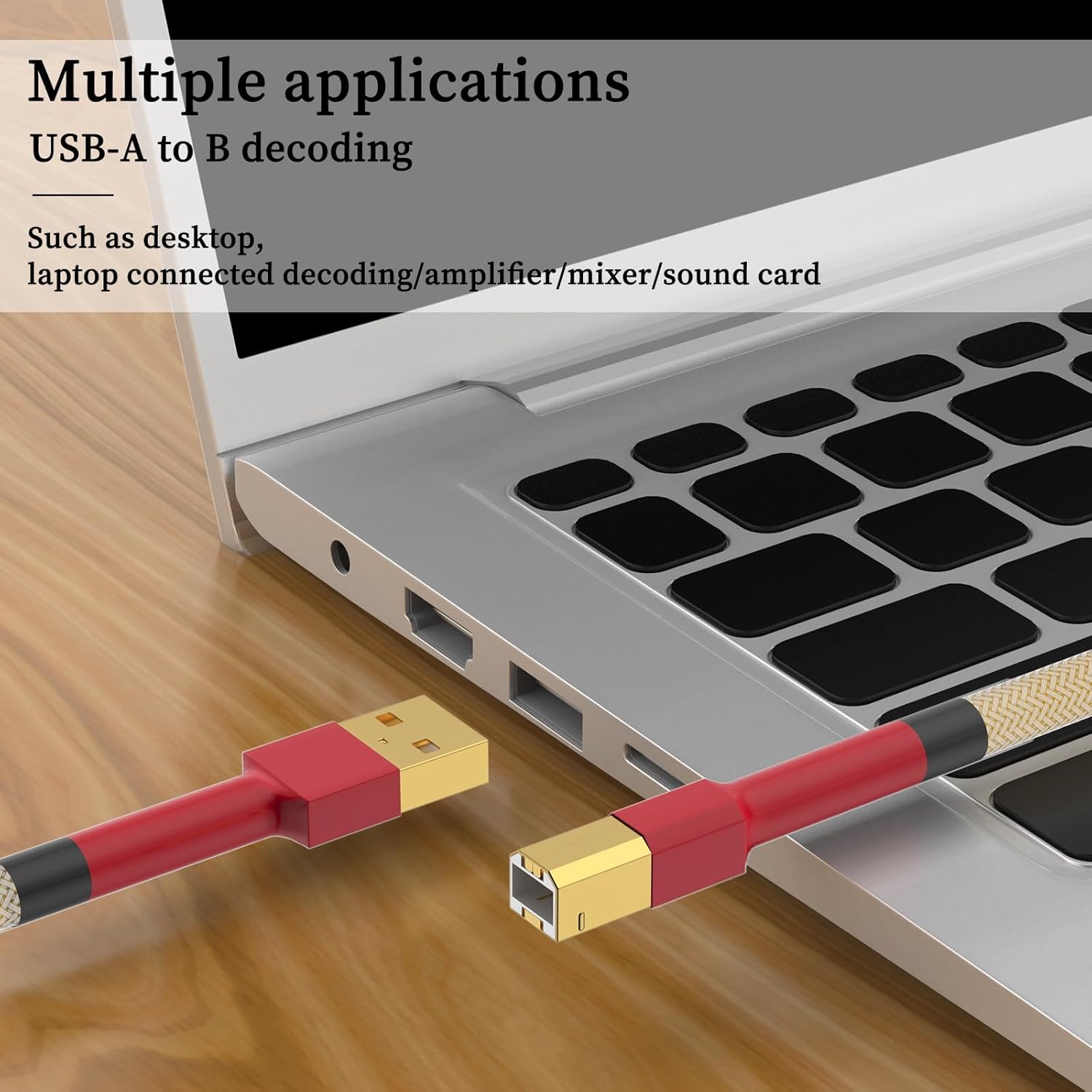 HiFi USB Cable OCC Silver Plated USB 2.0 Type A to B Audiophile USB Wire A-B DAC Decoder Printer Data Cable (A71USB1.5M)