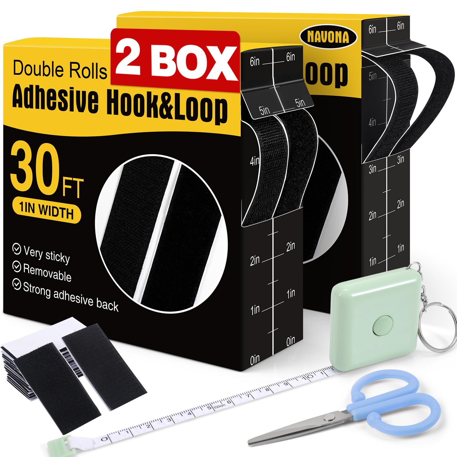 Heavy Duty Hook and Loop Tape - 60ft Rolls -1