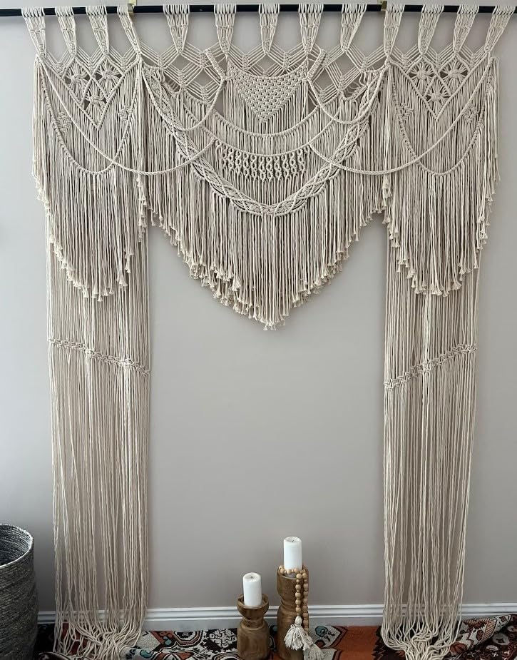 Bohemian Macrame Backdrop - Handmade Cotton Wall Hanging