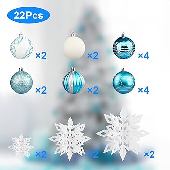 Amazon.co.jp: ブルー クリスマスボール オーナメントセット