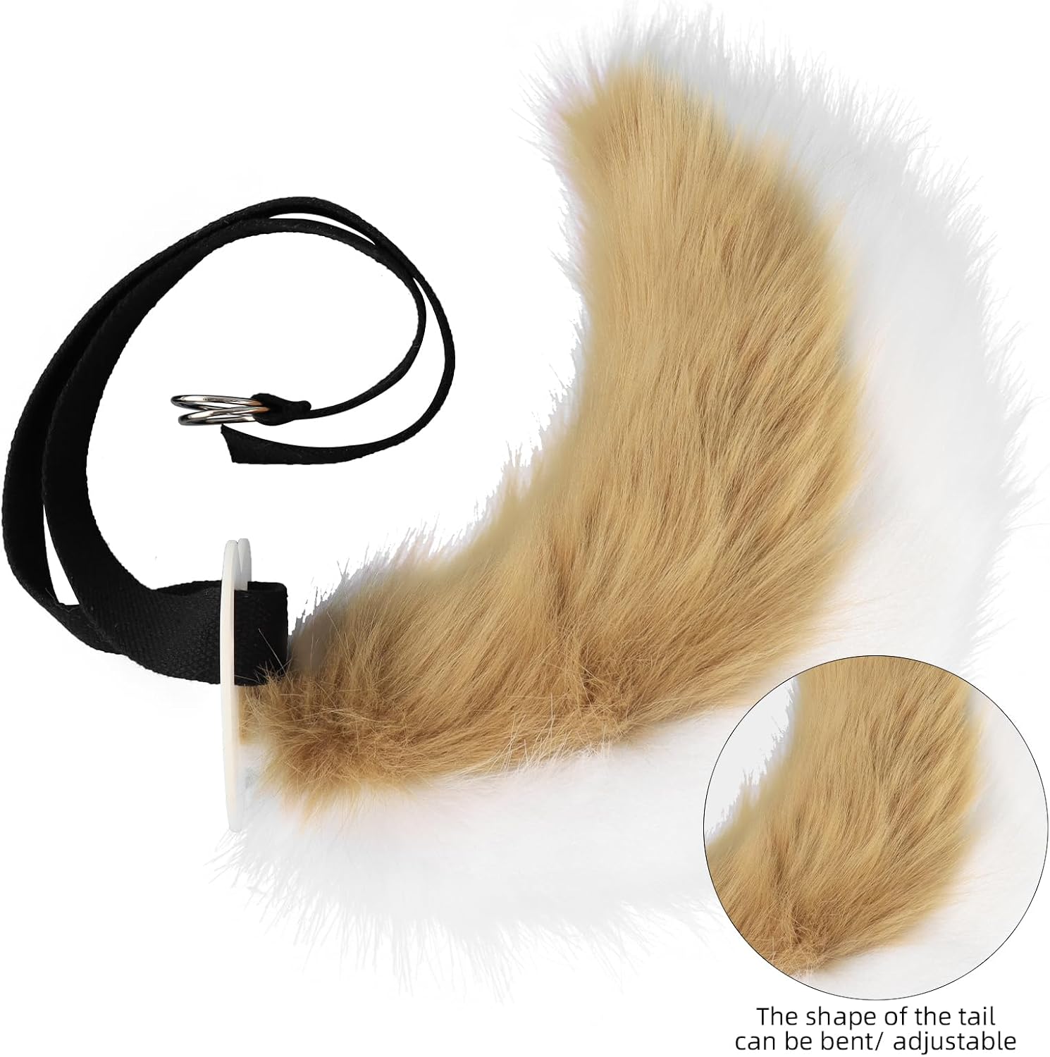 Fox Ears and Tail Set, Furry Animal Cosplay Accessories, Plush Headband & Adjustable Tail for Anime Conventions Costume