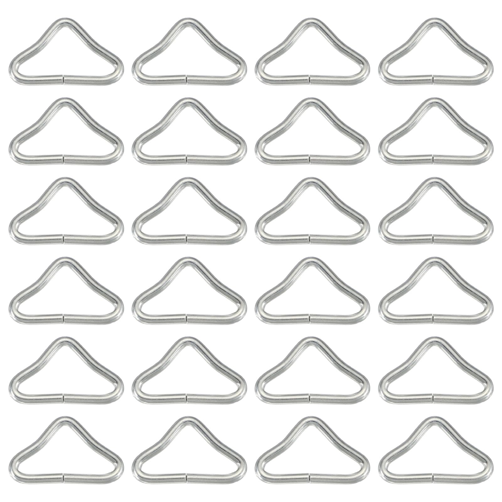 YELARXI Trampolines Triangle Buckle, 24Pcs & Iron Triangle Ring Buckle V Shaped Ring Bounce Trampolines Replacement Parts - Fitting for (Luggage/Backpacks/Tents)