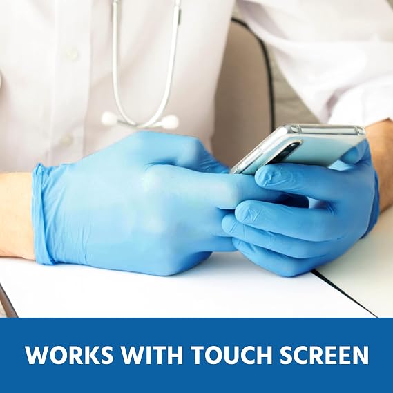 NU-SET Safety | Disposable Nitrile Gloves | Set of 100 Latex & Powder Free Multi Purpose Disposable Gloves (Large)