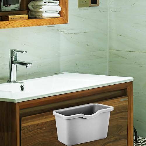 Miniatura 9 de EXCEART Cubo de basura pequeño para colgar en la cocina, cubo de basura para el hogar, con tapa para fácil acceso, ideal para cocina, baño,