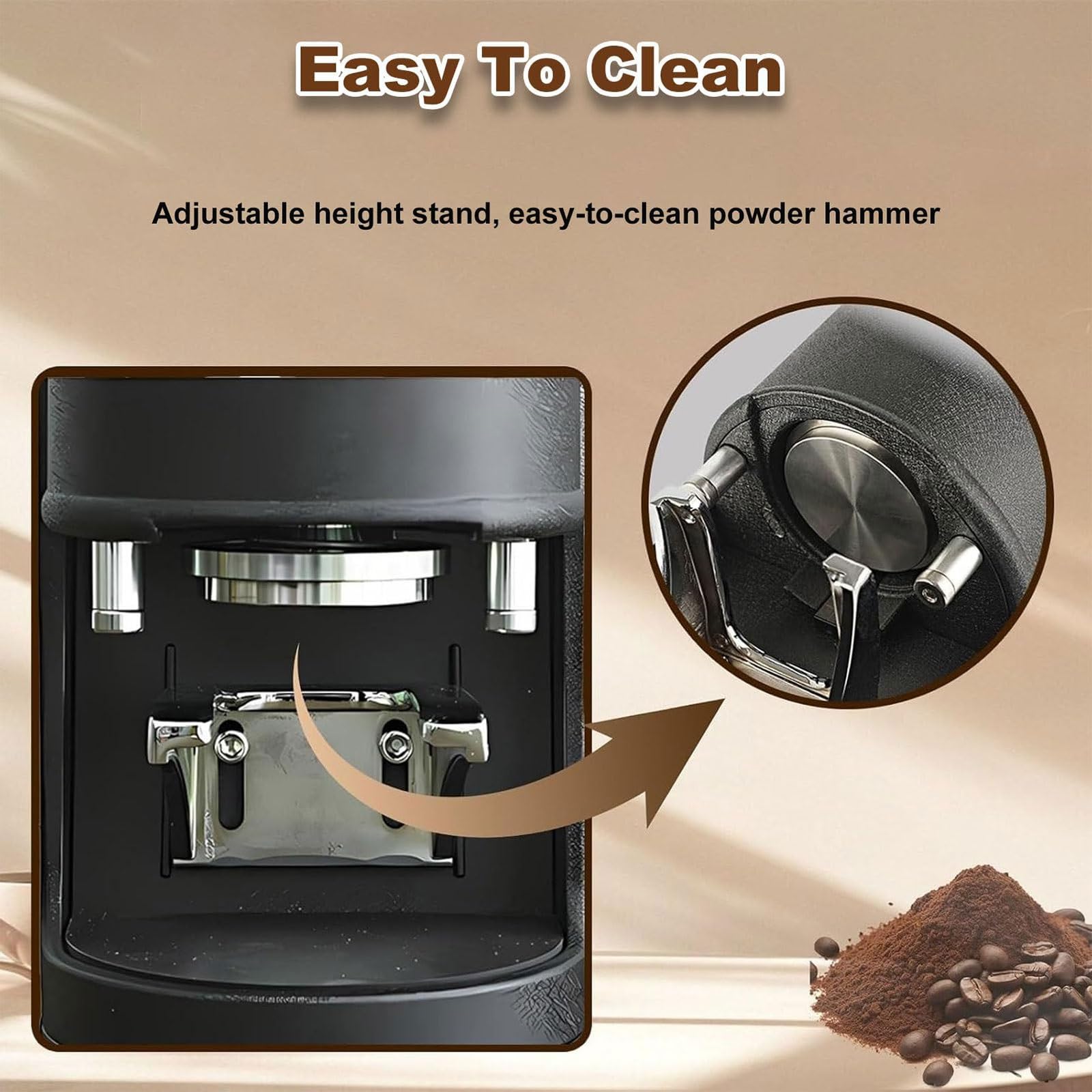 Pressino Automatico Per Caffè Espresso, Pressino Elettrico Da 58 Mm Pressino Commerciale Per Caffè 1-3 Cicli Di Pressatura Pressione 5-30 Kg Per Caffetterie E Uso Domestico(White Threaded)