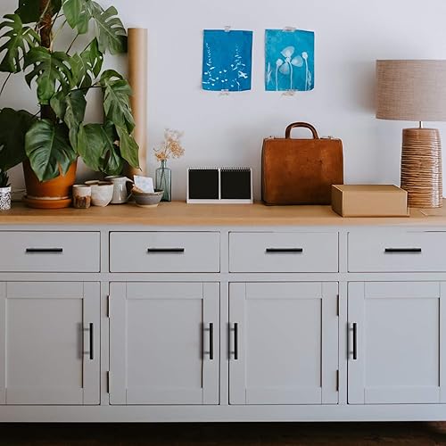 Miniatura 25 de Ravinte - 35 tiradores de 5 pulgadas para gabinete, cajones de cocina y alacenas, en níquel satinado y cepillado, de acero inoxidable, 5 pulgadas