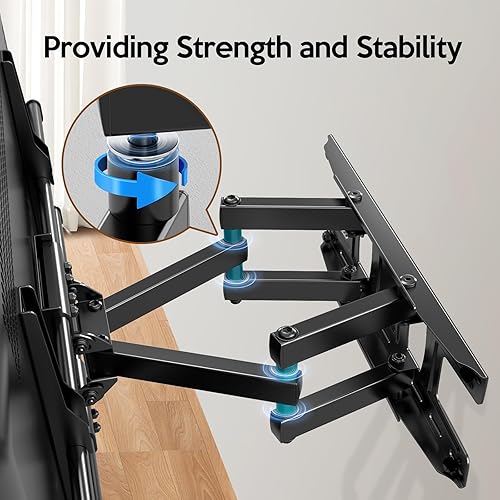 Miniatura 4 de Soporte de pared para TV de movimiento completo, brazos articulados dobles, rotación de inclinación para la mayoría de televisores curvos planos de