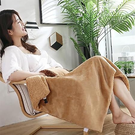 Review RANMO Heated Electric Blanket – Soft Lamb Cashmere Electric USB Fast Heating Warming Cover, Multifunctional Hand Warmer and Knee Washable Pad for Office Travel Home Car Use, 23.62 * 31.5 Inchs,Camel