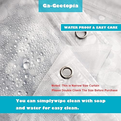 Miniatura 6 de Ga-Geetopia Cortina de ducha transparente de EVA de tamaño estrecho, patrón de guijarros, 36 x 72 pulgadas, cortina interior de plástico ligero para