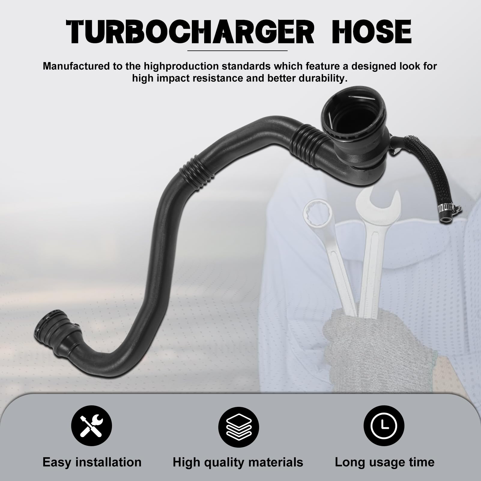 Tubo Flessibile Turbo Intercooler 144607625R compatibile con Dacia Duster, 1.5 dCi, 1.5 dCi 4x4, 86 CV, 90 CV, 107 CV, 109 CV, 110 CV