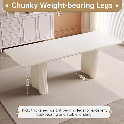 Miniatura 4 de Juego de comedor moderno de 7 piezas, juego de mesa de comedor de 78.97 pulgadas para 6, mesa de cocina rectangular con 6 sillas, mesa de comedor