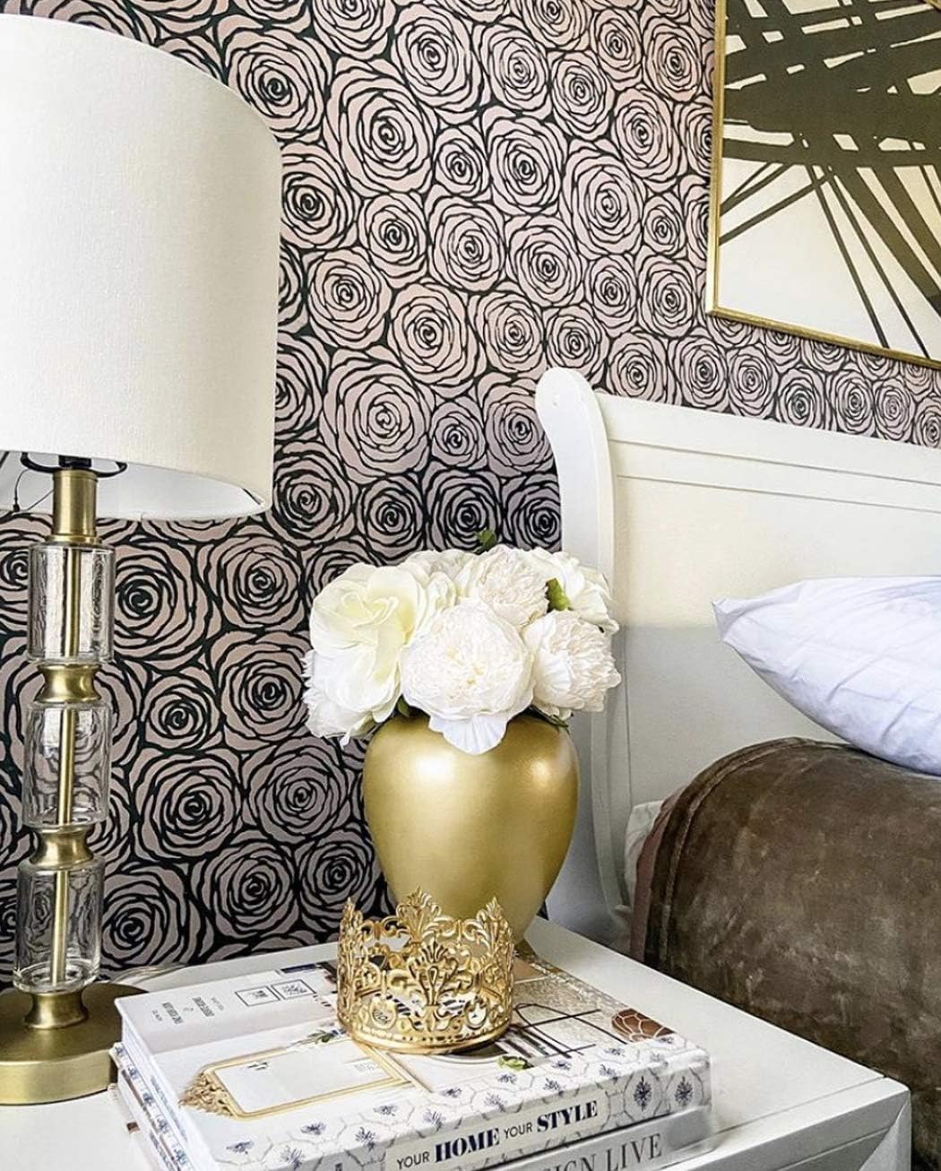 Roses Allover Stencil - Floral Stencils for Walls – Flower Stencil Designs – Reusable Stencil for Painting Walls and Floors – Try Stencil Instead of Wallpaper and Save on Room Makeover (Size Large)