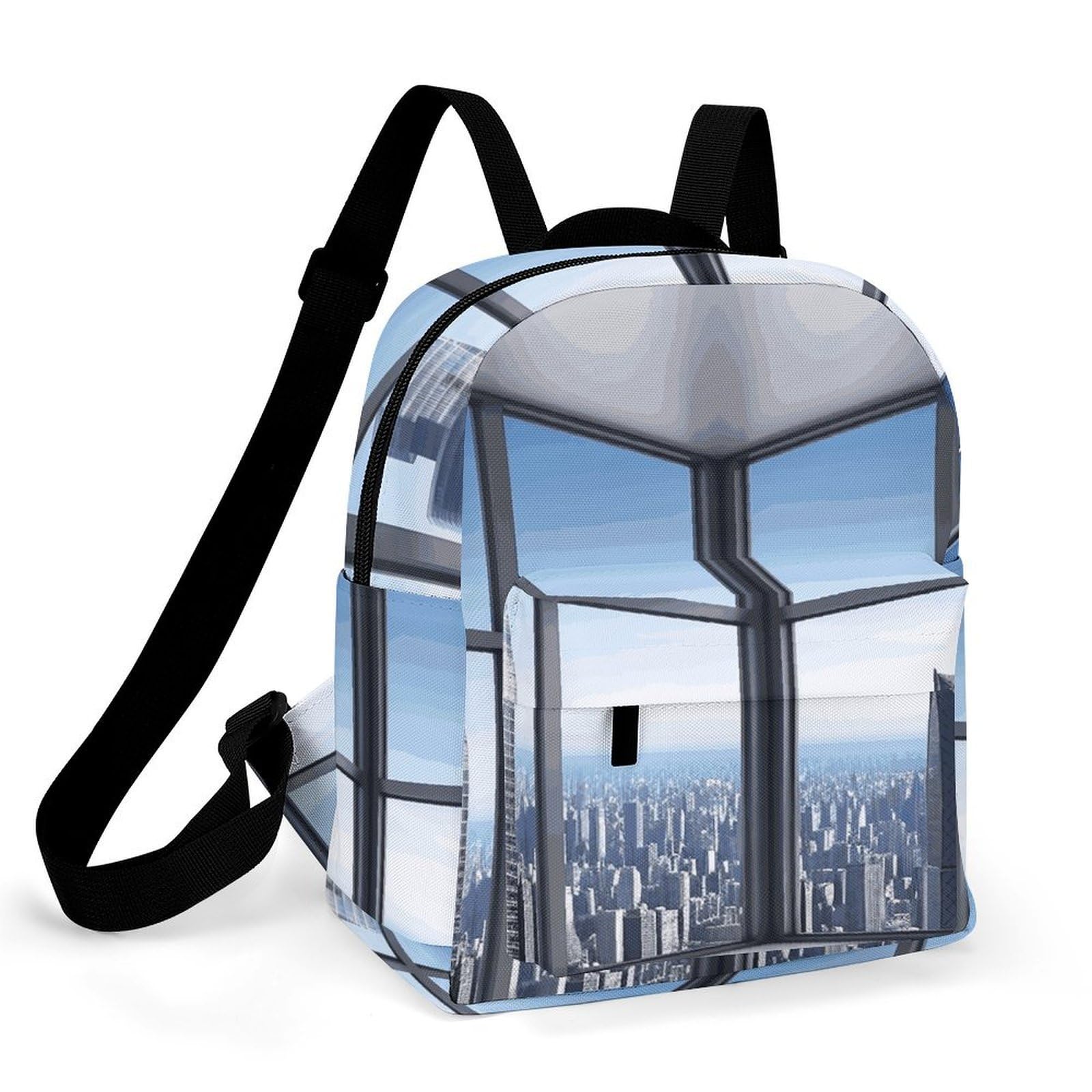 Mochila para mujer Skyscraper Buildings impermeable que evita golpes en laptop con base solida 8