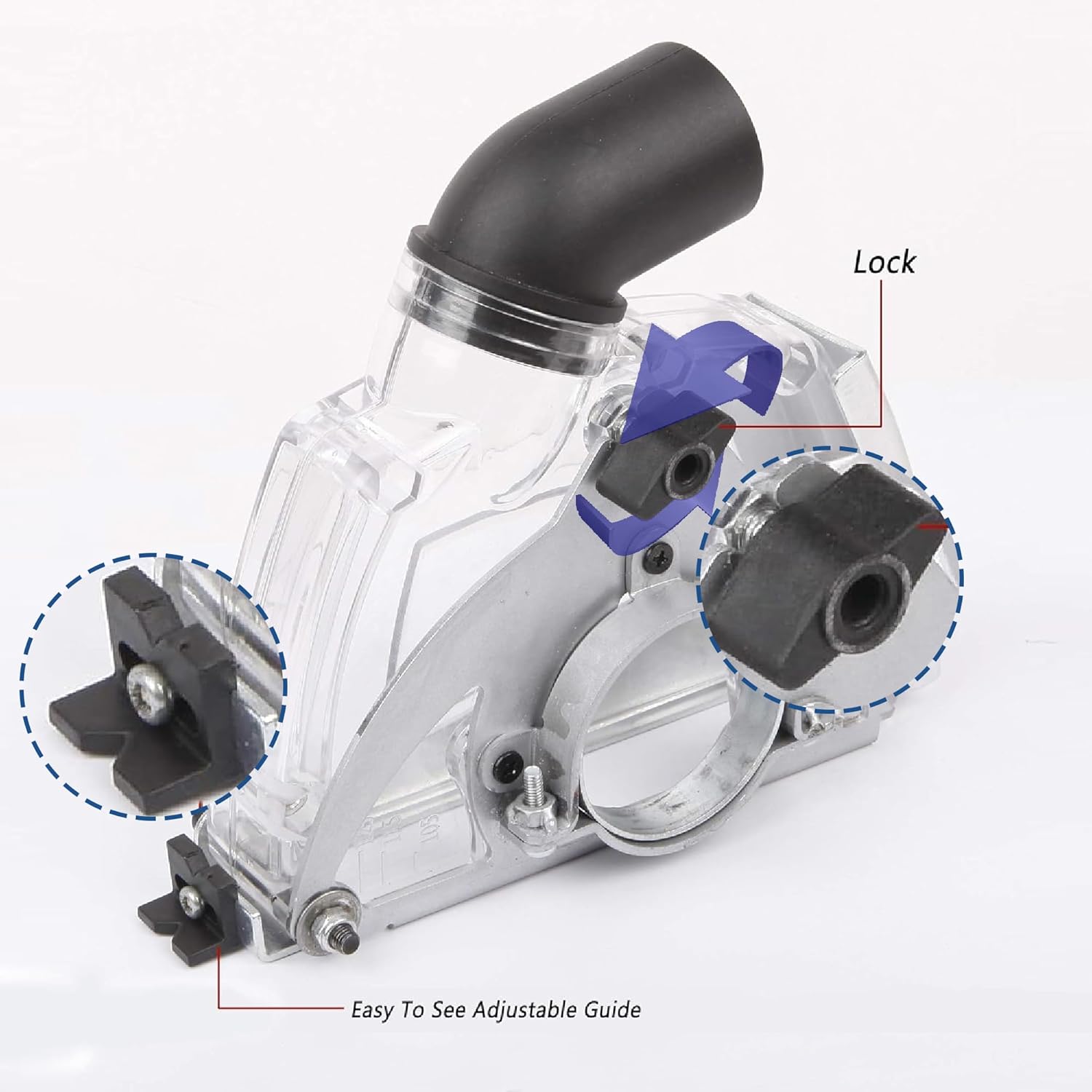 HERZO Cutting Dust Shroud for 5 inch and 4-1/2 inch Angle Grinder