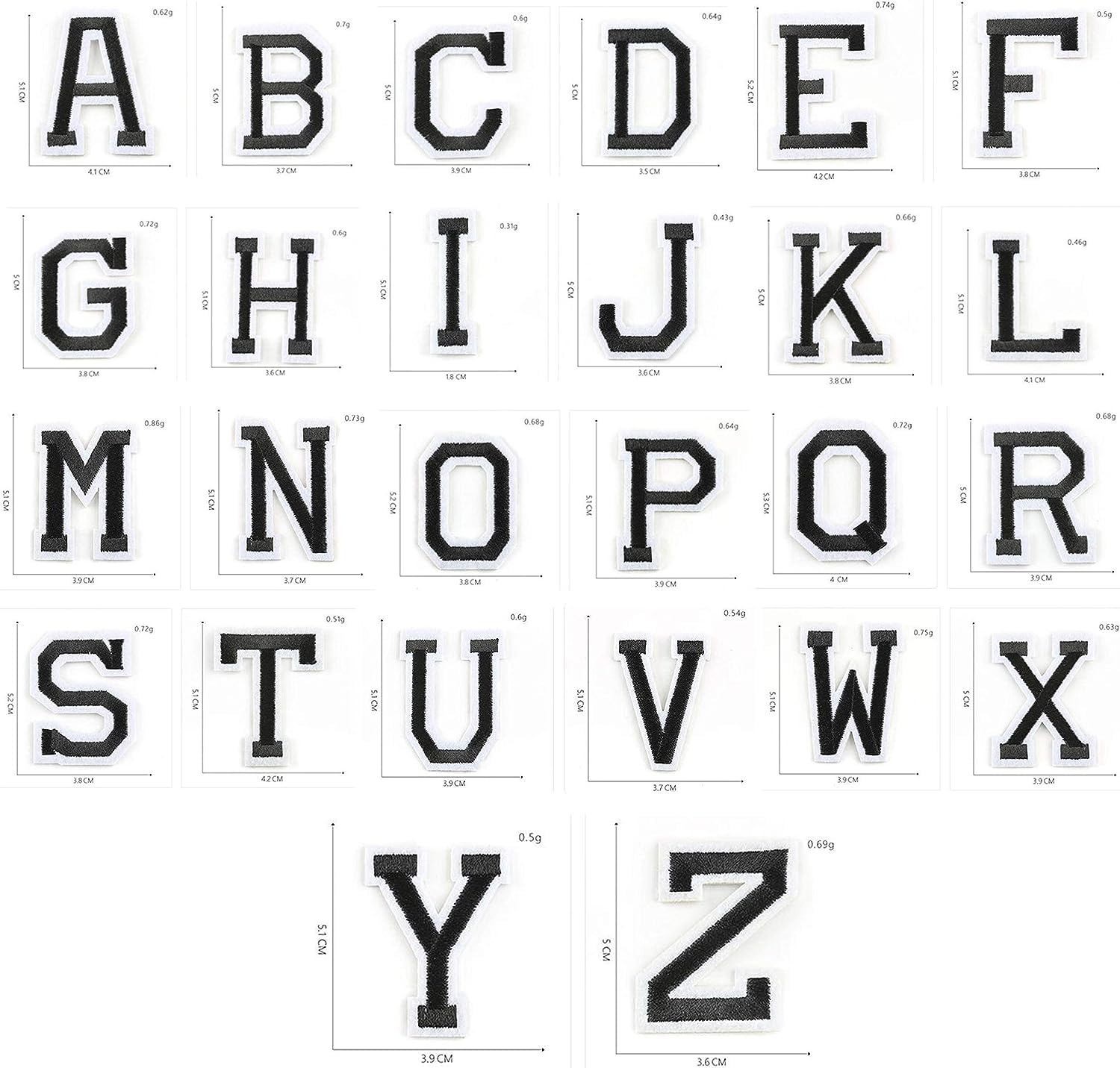 Amazon.co.jp: アイロンワッペン アルファベット 26文字 52枚セット