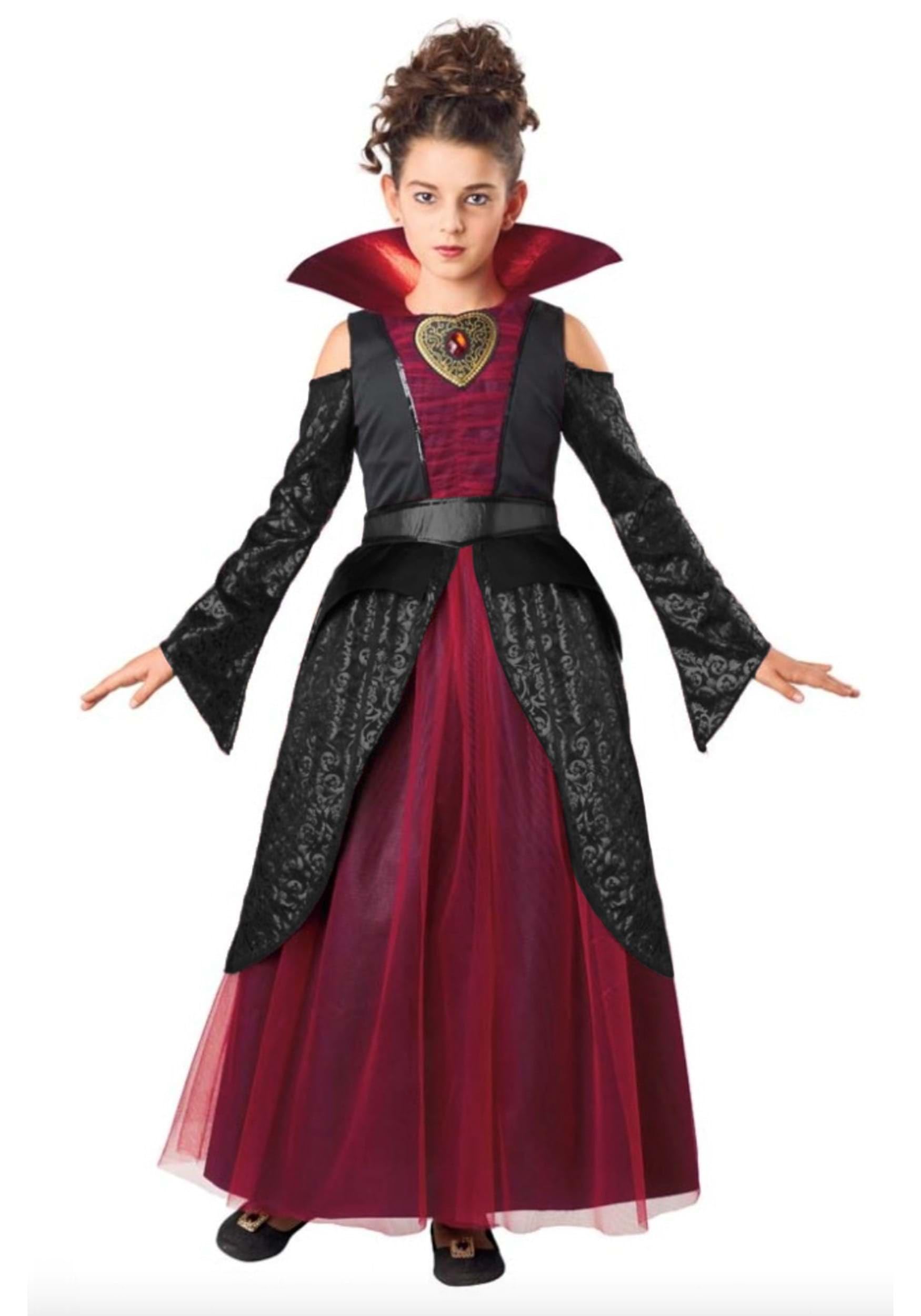 Girls Crimson Vampire Queen Costume, Child Vampiress Outfit for Halloween, Vampire Dress with Collar Large (B0BZWL8CZR) Amazon Price History, Amazon Price Tracker