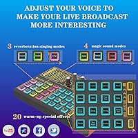 Vista 3 de Paquete de equipo de podcast K300, con micrófono de condensador de podcast, tarjeta de sonido cambiadora de voz con múltiples efectos de sonido