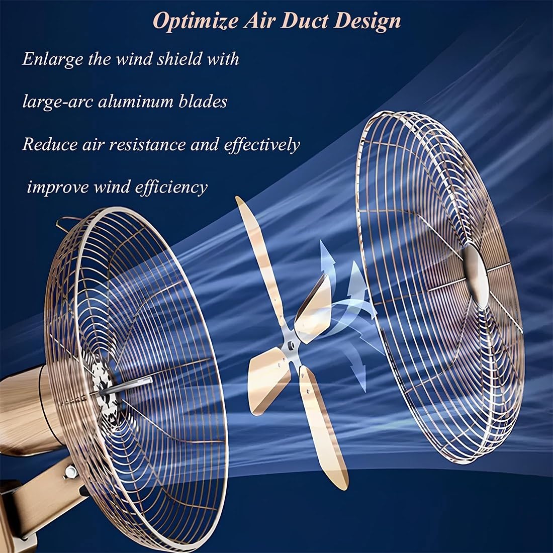 Ventilador industrial de montaje en pared de 17.7 pulgadas, 3 velocidades, ventilador oscilante de alta velocidad para taller, garaje, patios, ventilador de refrigeración comercial