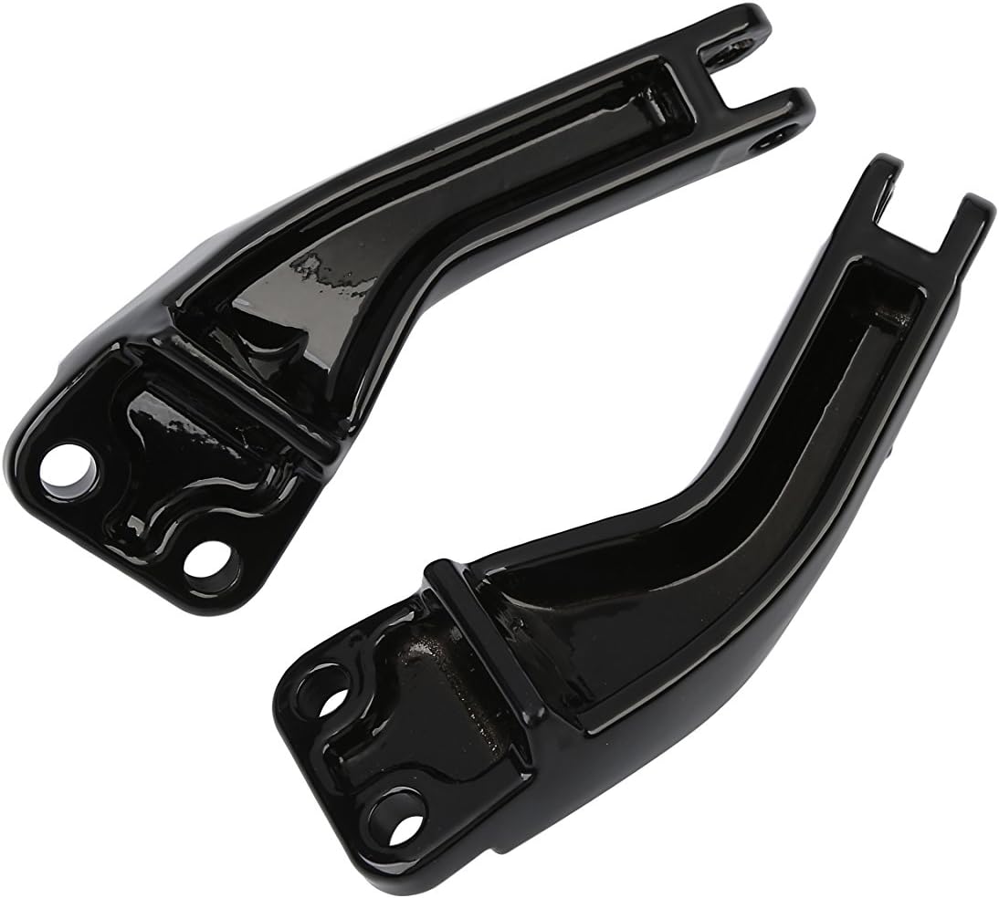 Black Passenger Foot Peg Support Kit Fit for Harley Dyna Super Glide Street Bob 2006-2017(Replaces OEM# 50210-06)