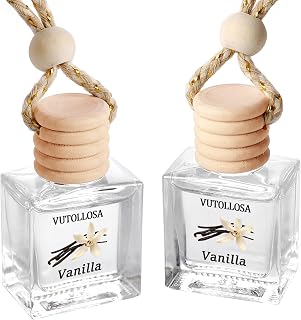 Car Air Freshener Hanging Vanilla 2 Pack,Essential Oils Diffuser Car Scents Decor Air Freshener,Long-Lasting Cute Car Accessories for Women & Men