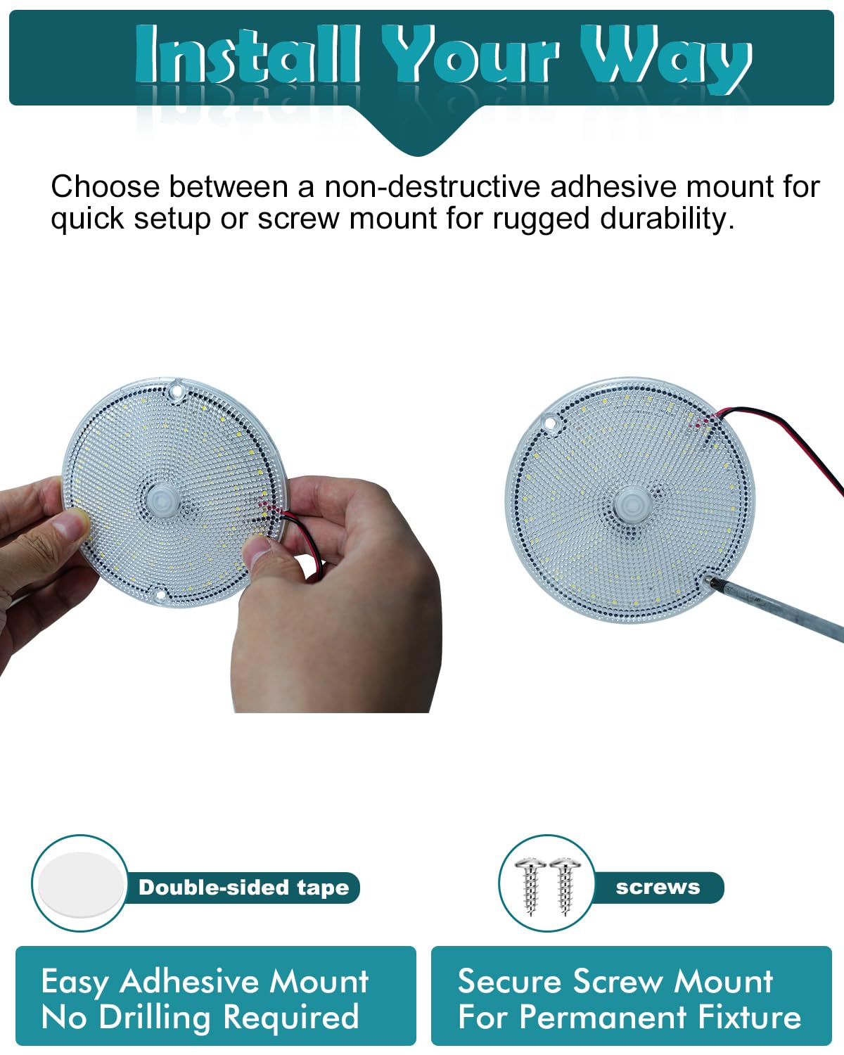 Ultrasmukłe Lampy LED 12V do Wnętrza Kampera z Włącznikiem, 60-LED Superjaśne Oświetlenie Sufitowe, DC 9-85V Szerokie Napięcie do Przyczepy, Vana, Ciężarówki, Łodzi (2 Sztuki)
