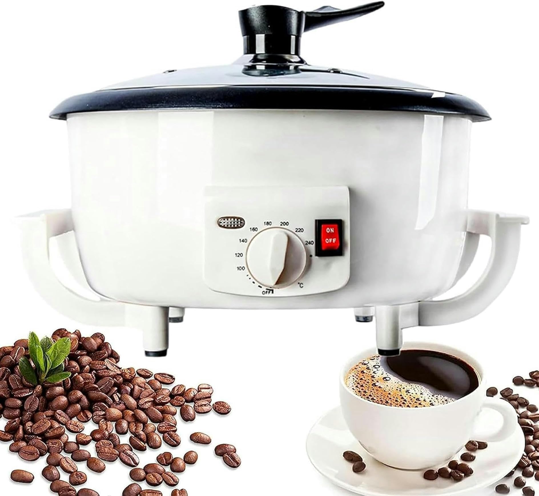 Machine en acier inoxydable électrique pour café maison et haute cuisson de noix