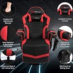 Goplus Massage Gaming Chair, Racing Style Gaming Recliner w/Adjustable Backrest and Footrest, Ergonomic High Back PU Leather Computer Office Chair Swivel Game Chair w/Cup Holder and Side Pouch