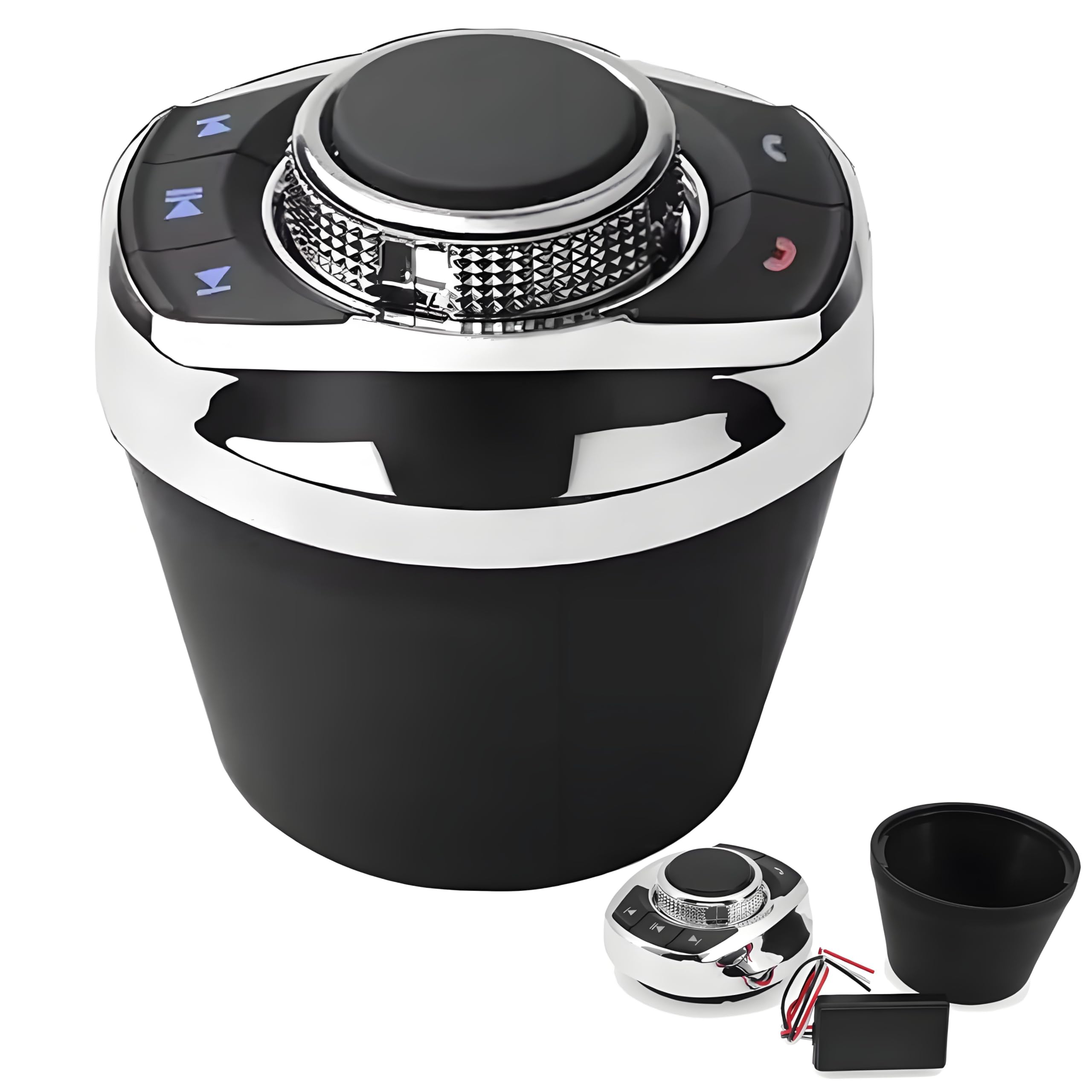 Télécommande de volant de voiture sans fil avec lumière LED 8-clés Boutons de commande multifonctions en forme de coupe universelle pour lecteur de navigation multimédia stéréo Android de voiture