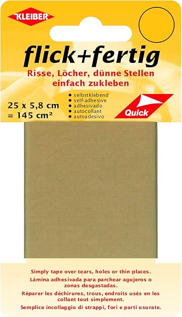 Kleiber 430-72 Nylon repair tape, self-adhesive, from Flick Plus Fertig, 145 cm², Beige