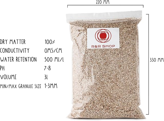 Foto 4 de 4 de R&R SHOP - Vermiculita Fina Expandida, PH Neutro Ideal para Germinación, Crecimiento de Plantas, Hongos…