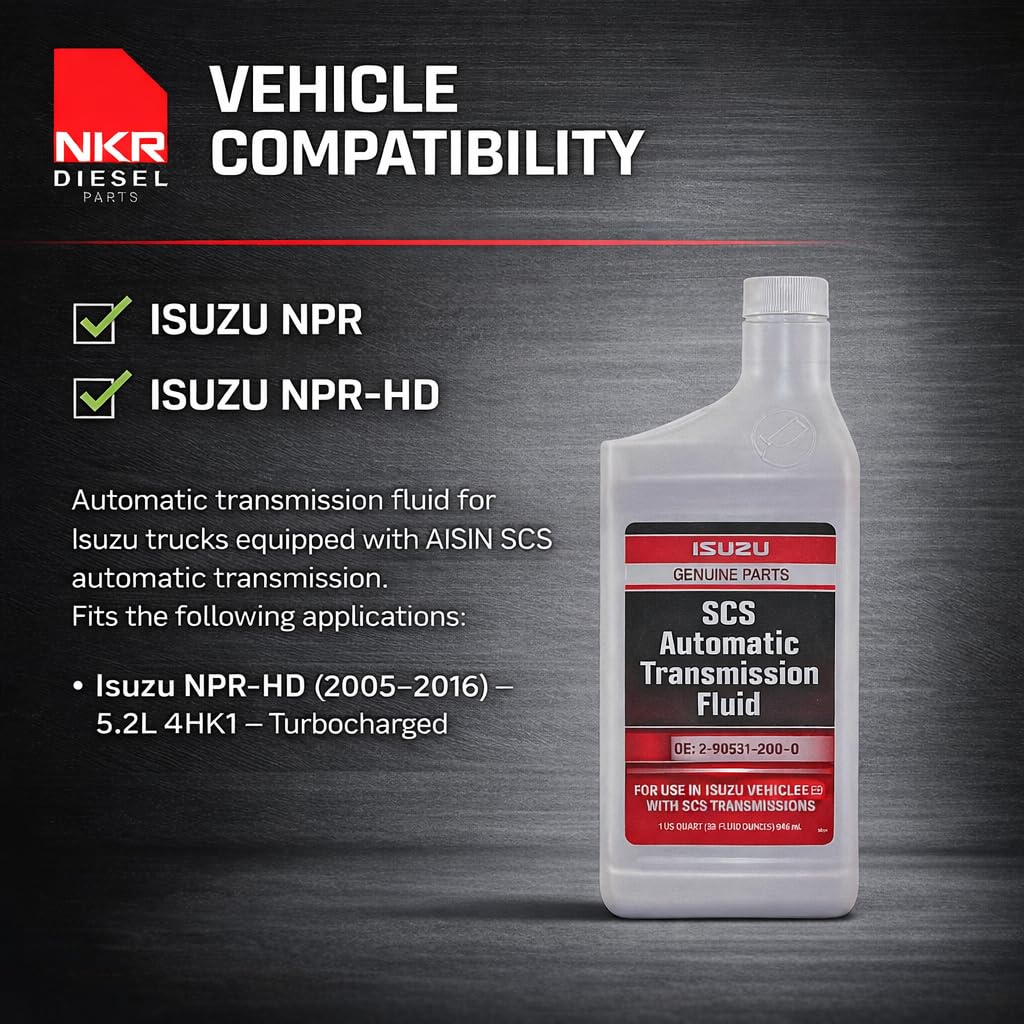 Automatic Transmission Fluid | Genuine ATF for Aisin SCS | for Isuzu NPR | All 2008 Up | Made in USA – 1 Quart