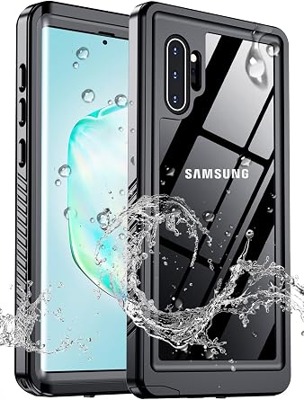 xiwxi for Samsung Galaxy Note 10 Plus Case Waterproof,[IPX8 Underwater Case][Full Body Shockproof & Military Dropproof] Built-in Screen Protector for Samsung Note 10 Plus 6.8 inch-Black