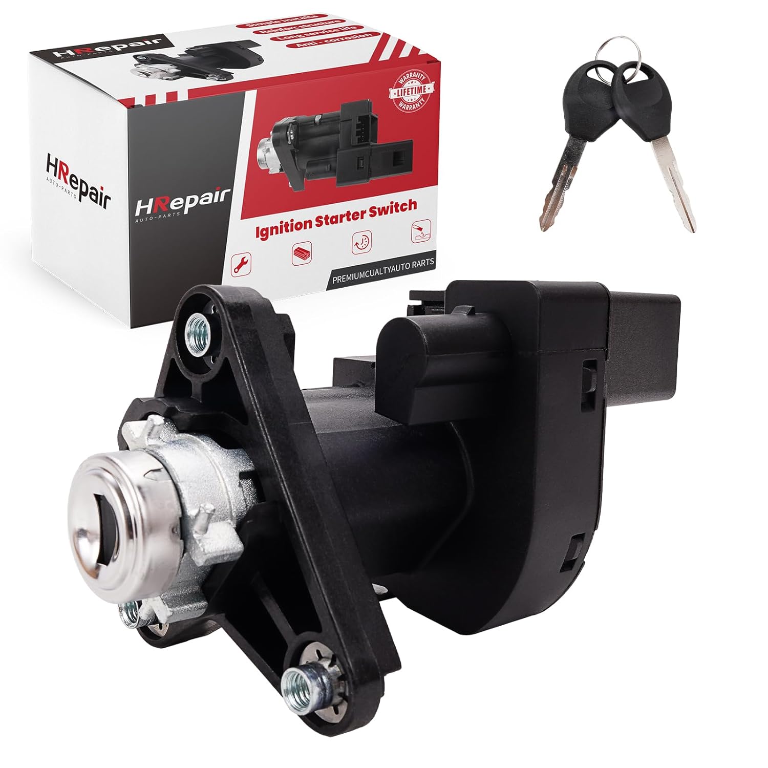 Ignition Switch Lock Cylinder Assembly fits for 2004-2012 Chevrolet Malibu & Saturn Aura & Pontiac G6 w/Lock Cylinder + 2 Keys (Requires Manual reprogramming)