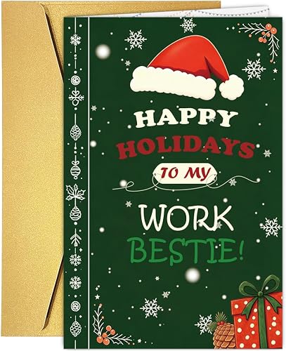 Funny Christmas Card for Work Bestie