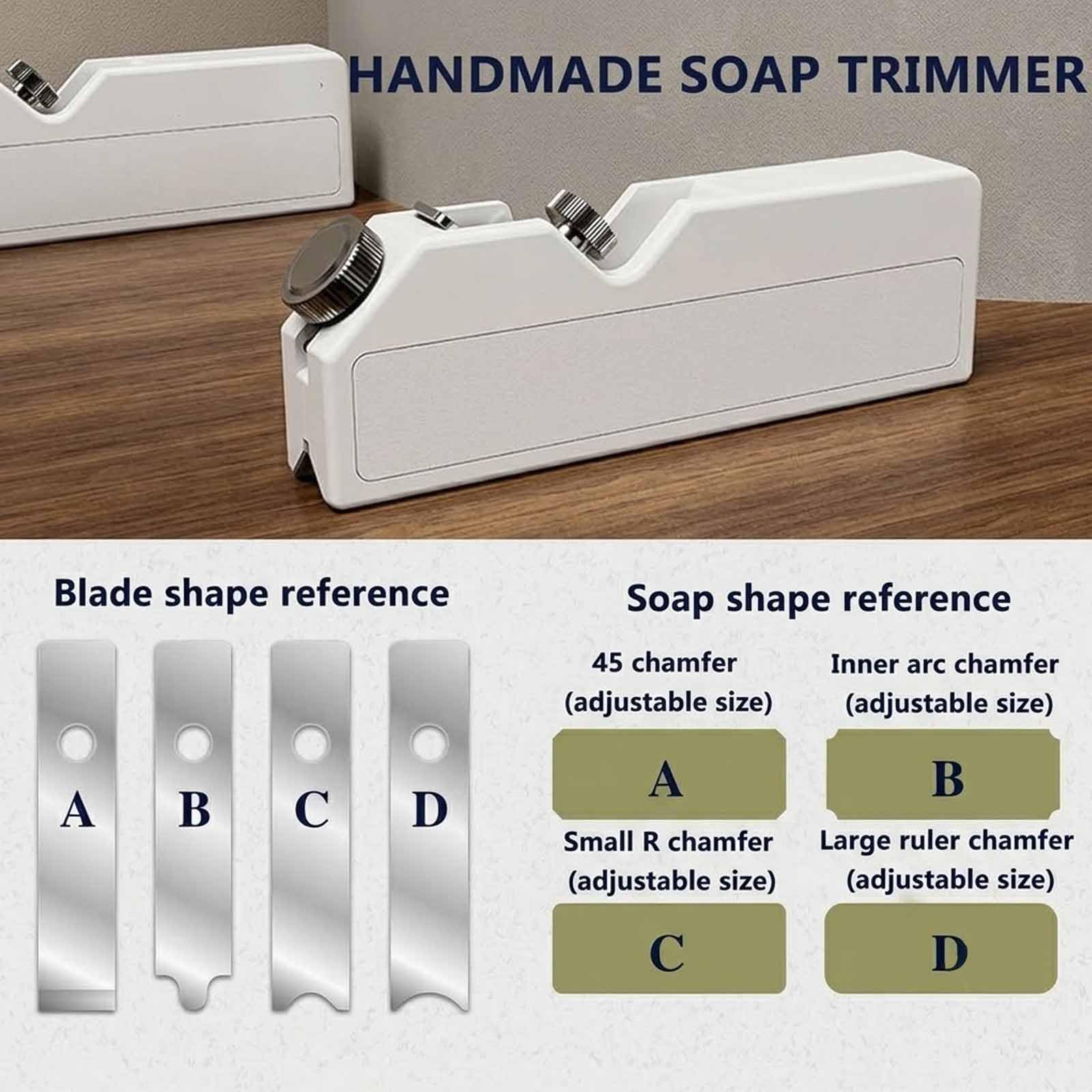 Kit Para Recortar Jabón Artesanal, Herramienta Para Biselar Bordes De Jabón Con 4 Cuchillas De Estilo, 45°, R Pequeña, R Grande, Biselado De Arco Interior, Extensión De Cuchilla Ajustable, Para